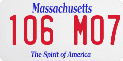MA license plate 106MO7