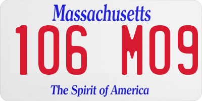 MA license plate 106MO9