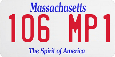 MA license plate 106MP1