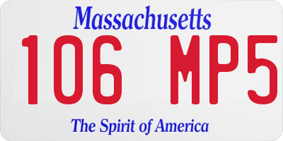 MA license plate 106MP5