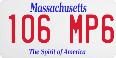 MA license plate 106MP6