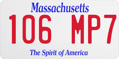 MA license plate 106MP7