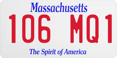 MA license plate 106MQ1