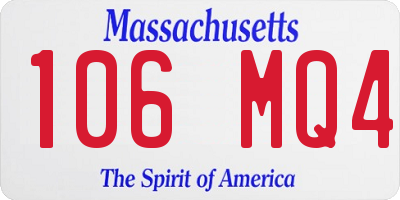 MA license plate 106MQ4