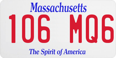 MA license plate 106MQ6
