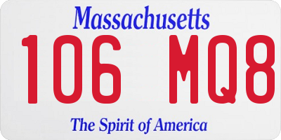MA license plate 106MQ8