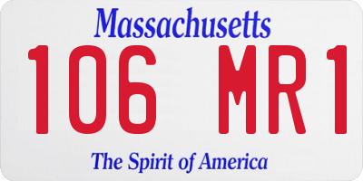 MA license plate 106MR1