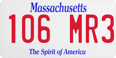 MA license plate 106MR3