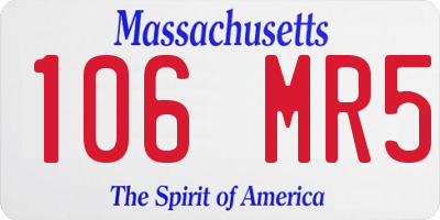 MA license plate 106MR5