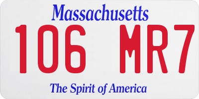MA license plate 106MR7
