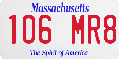 MA license plate 106MR8