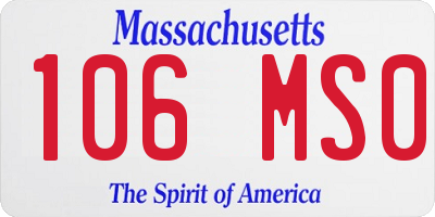 MA license plate 106MS0