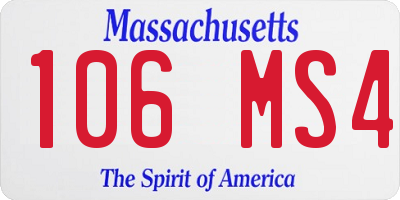MA license plate 106MS4