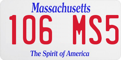 MA license plate 106MS5