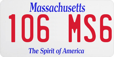 MA license plate 106MS6