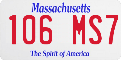 MA license plate 106MS7