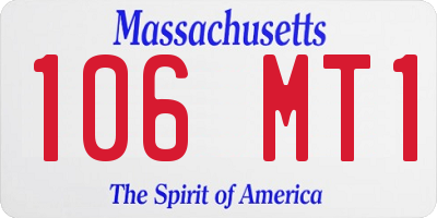 MA license plate 106MT1