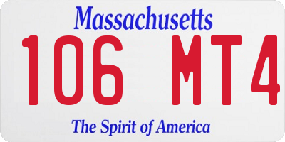 MA license plate 106MT4