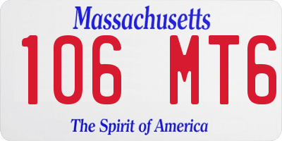 MA license plate 106MT6