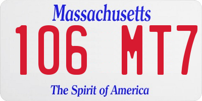 MA license plate 106MT7