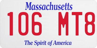 MA license plate 106MT8