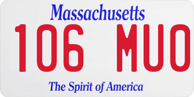 MA license plate 106MU0