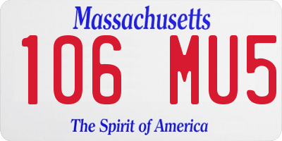 MA license plate 106MU5