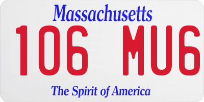 MA license plate 106MU6