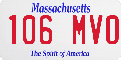 MA license plate 106MV0