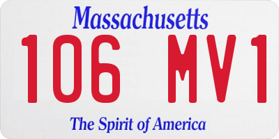 MA license plate 106MV1