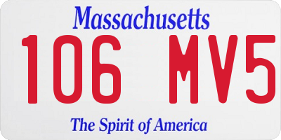 MA license plate 106MV5