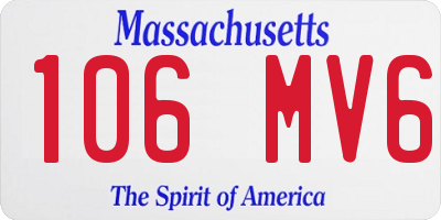 MA license plate 106MV6