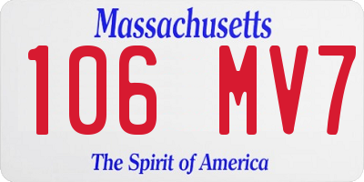 MA license plate 106MV7