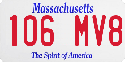 MA license plate 106MV8