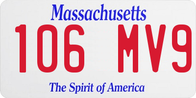 MA license plate 106MV9