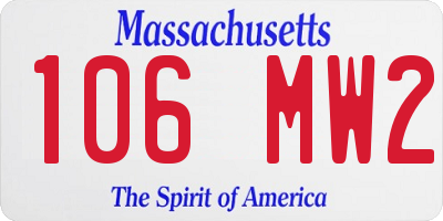 MA license plate 106MW2