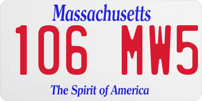 MA license plate 106MW5