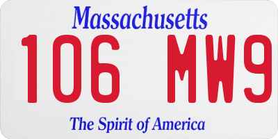 MA license plate 106MW9