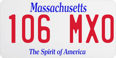 MA license plate 106MX0