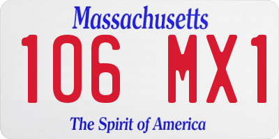 MA license plate 106MX1