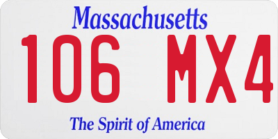 MA license plate 106MX4