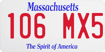 MA license plate 106MX5