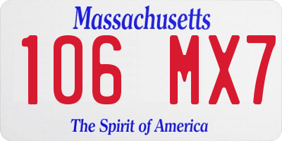 MA license plate 106MX7