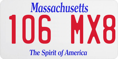 MA license plate 106MX8
