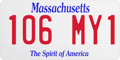 MA license plate 106MY1