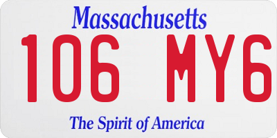 MA license plate 106MY6