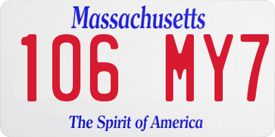 MA license plate 106MY7
