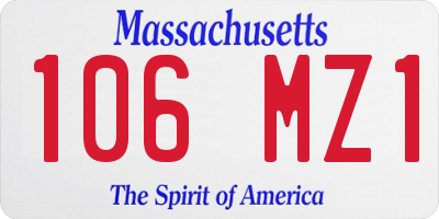 MA license plate 106MZ1