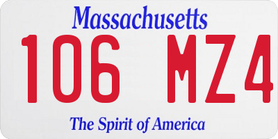 MA license plate 106MZ4