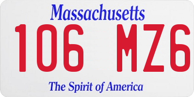 MA license plate 106MZ6